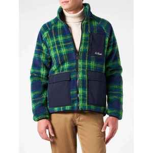 MC2 Saint Barth, Jassen, Heren, Veelkleurig, S, Polyester, Sherpa Fleece Jas Groen/Blauw