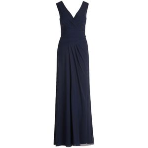 vera mont, Kleedjes, Dames, Blauw, S, Elegant V-Neck Evening Dress