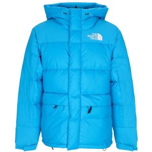 The North Face, Jassen, Heren, Blauw, L, Blauwe Dons Parka - Streetwear Stijl