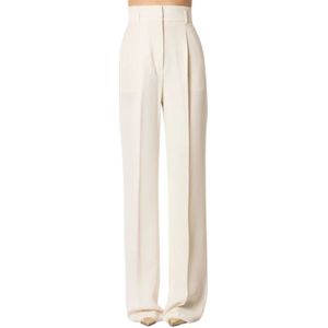 Max Mara Studio, Broeken, Dames, Beige, M, Polyester, Broeken