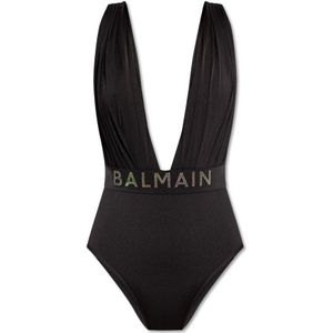 Balmain, Badkleding, Dames, Zwart, S, Eendelig badpak met logo