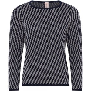 Skovhuus, Truien, Dames, Blauw, M, Katoen, Speciale Geruite Pullover Blouse