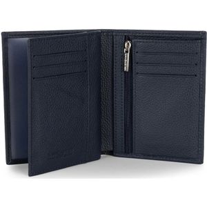 Lancaster, Accessoires, Heren, Blauw, ONE Size, Leer, Gevouwen Milano Gentlemen Portemonnee Blauw