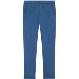 Dondup, Broeken, Heren, Blauw, W35, Slim Chino Gabardine Broek