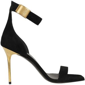 Balmain, Schoenen, Dames, Zwart, 39 EU, Suède, Sandalen