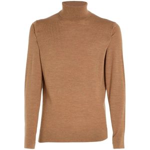 Calvin Klein, Truien, Heren, Bruin, M, Wol, Heren Turtleneck Trui Wolmix