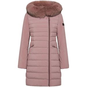 Peuterey, Mantels, Dames, Roze, L, Polyester, Briar-Pink Dons Parka Jas