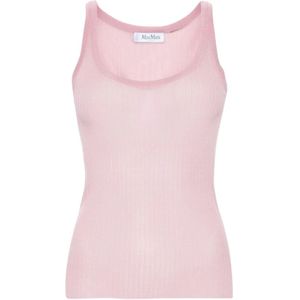 Max Mara, Tops, Dames, Roze, S, Roze Zijden Gebreide Top