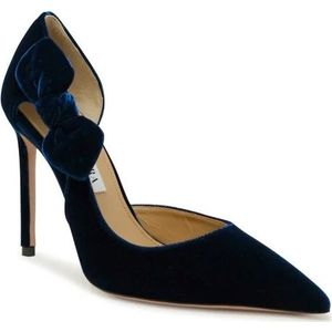 Aquazzura, Schoenen, Dames, Blauw, 38 EU, Blauwe Velvet Strik Pumps