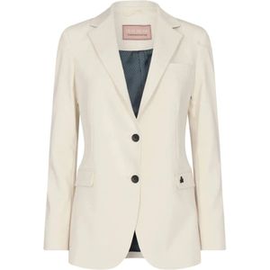 MOS Mosh, Tijdloze Ecru Blazer voor Vrouwen Beige, Dames, Maat:L