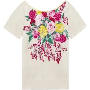 Blugirl, Bloemenprint trui met V-hals Veelkleurig, Dames, Maat:S