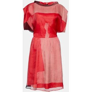 Armani Pre-owned, Pre-owned, Dames, Rood, L, Pre-owned Silk dresses