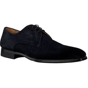 Magnanni, Schoenen, Heren, Blauw, 43 1/2 EU, Suède, Elegante Blauwe Suède Derby Schoenen