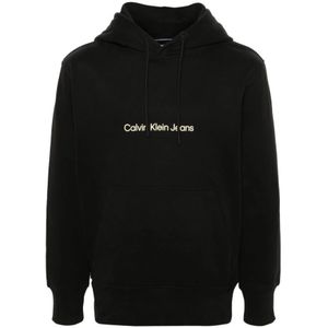 Calvin Klein Jeans, Sweatshirts & Hoodies, Heren, Zwart, L, Katoen, Hoodies