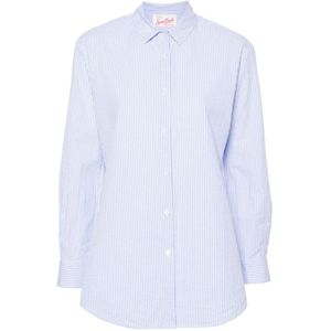 MC2 Saint Barth, Blouses & Shirts, Dames, Blauw, S, Katoen, Gestreept Katoenen Overhemd