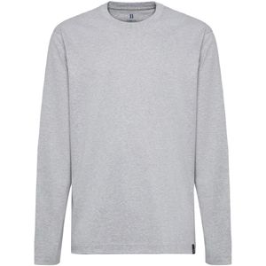 Boggi Milano, Sweatshirts & Hoodies, Heren, Grijs, L, Katoen, Ls Gemengd Katoenen T-Shirt