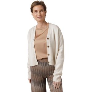 Lisa Yang, Creme Cardigan met Multi Knoopsluiting Wit, Dames, Maat:S