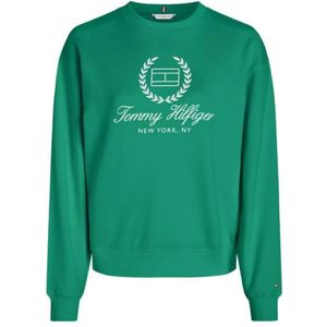 Tommy Hilfiger, Sweatshirts & Hoodies, Heren, Groen, L, Rode Vlag Script