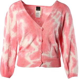 Pinko, Truien, Dames, Veelkleurig, S, Polyester, Roze Vest voor Vrouwen