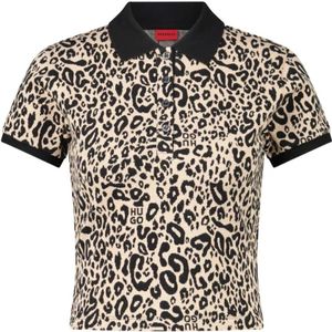 Hugo Boss, Tops, Dames, Veelkleurig, L, Dierenprint Poloshirt