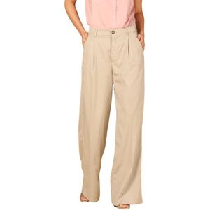 Mason's, Broeken, Dames, Beige, XL, Dames Wide Pinces Chino Broek