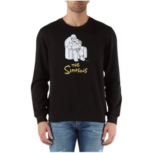 Antony Morato, The Simpsons Regular Fit Katoenen Sweatshirt Zwart, Heren, Maat:S