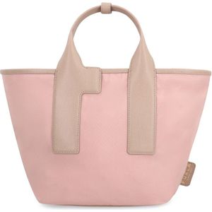 Furla, Tassen, Dames, Roze, ONE Size, Nylon, Nylon Tote met Leren Details