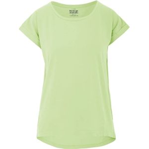 BomBoogie, Tops, Dames, Groen, XS, T-shirt met korte mouwen, ronde hals en omslagen