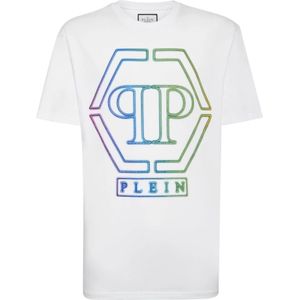 Philipp Plein, Tops, Heren, Wit, M, Katoen, T-Shirts