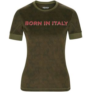 Borgo, Tops, Dames, Groen, XL, Katoen, Fiorano Camo T-shirt
