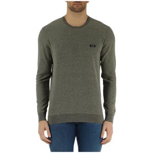 Calvin Klein, Katoenen Crewneck Sweater Grijs, Heren, Maat:XL
