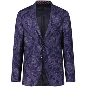 Etro, Jassen, Heren, Blauw, 2Xl, Blazer met Paisley-patroon