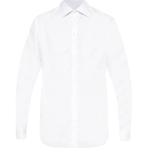 Giorgio Armani, Overhemden, Heren, Wit, M, Katoen, Shirt met manchetknopen