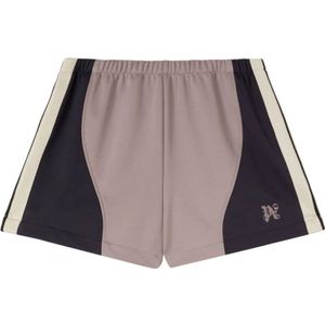 Palm Angels, Sport, Dames, Veelkleurig, XS, Kleur-Block Jersey Shorts met Side Stripe