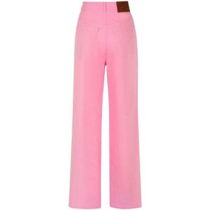 Bally, Jeans, Dames, Roze, W27, Katoen, Rose Pink Katoenen Appliqué Logo Jeans