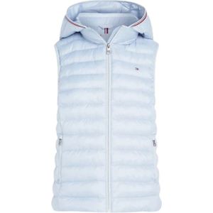 Tommy Hilfiger, Mouwloos gewatteerd vest met capuchon Blauw, Dames, Maat:L