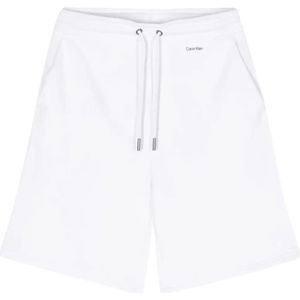 Calvin Klein, Korte broeken, Heren, Wit, M, Katoen, Witte Shorts voor Heren