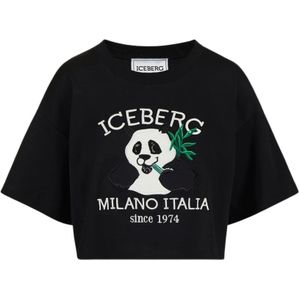Iceberg, Tops, Dames, Zwart, M, Katoen, T-Shirts