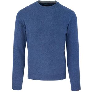 Paul & Shark, Truien, Heren, Blauw, 2Xl, Wol, Blauwe Crew Neck Sweater Regular Fit