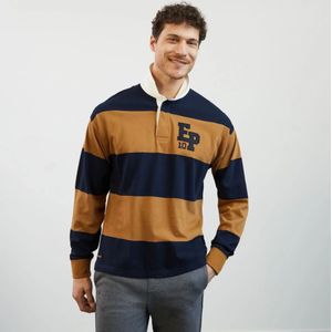 Eden Park, Gestreept bruin shirt met lange mouwen Veelkleurig, Heren, Maat:M