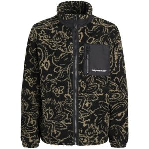 Jack & Jones, Sweatshirts & Hoodies, Heren, Zwart, S, Polyester, Bloemen Teddy Jack Zwart/Beige