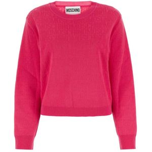 Moschino, Stijlvolle Fuchsia Viscose Pullover Roze, Dames, Maat:S