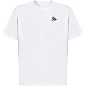 Puma, Tops, Heren, Wit, XL, Katoen, ‘The Mascot’ T-shirt