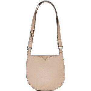 Valextra, Tassen, Dames, Beige, ONE Size, Leer, Weekend Small Hobo Tas in Beige