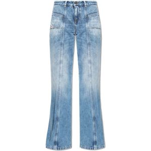 Diesel, Jeans, Dames, Blauw, W26 L32, Wijde Pijp Blauwe Jeans