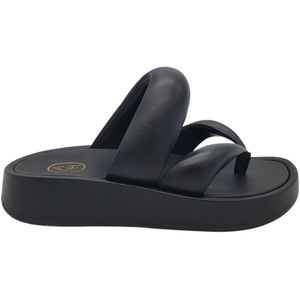 Ash, Flexibele Leren Sandalen met Buisvormige Banden Zwart, Dames, Maat:36 EU