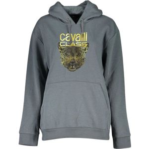 Cavalli Class, Sweatshirts & Hoodies, Dames, Grijs, S, Katoen, Grijze fleece hoodie