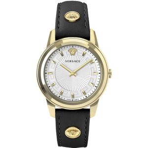 Versace, Accessoires, Dames, Geel, ONE Size, Greca SS Case Horloge Armband