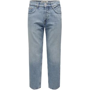 Only & Sons, Jeans, Heren, Blauw, W34 L32, Denim, Slim Fit Denim Jeans