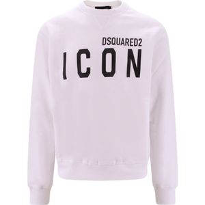 Dsquared2, Sweatshirts & Hoodies, Heren, Wit, XL, Katoen, Sweatshirts